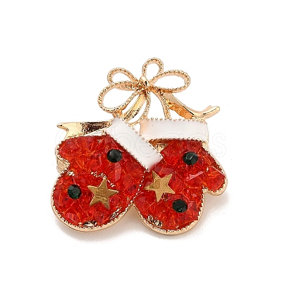 Christmas Alloy Rhinestone Lapel Pins for Backpack Clothes LS-JEWB-C052-01C-KCG-1