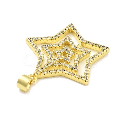 Rack Plating Brass Micro Pave Cubic Zirconia Pendants KK-D359-30G-1