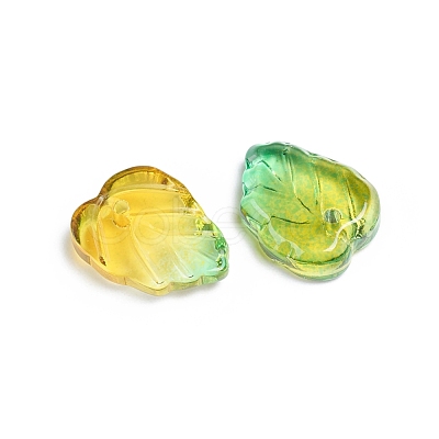 Two-Tone Transparent Glass Charms X-GLAA-H016-15P-1