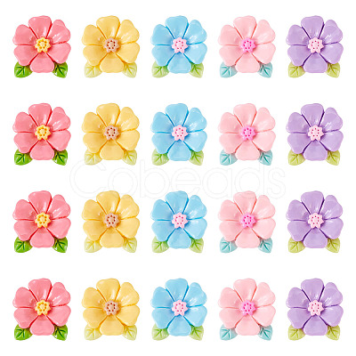 20pcs Opaque Resin Cabochons RESI-TADJ0001-08D-1