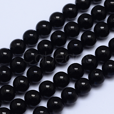 Grade A Natural Tourmaline Round Bead Strands G-L417-10-10mm-1