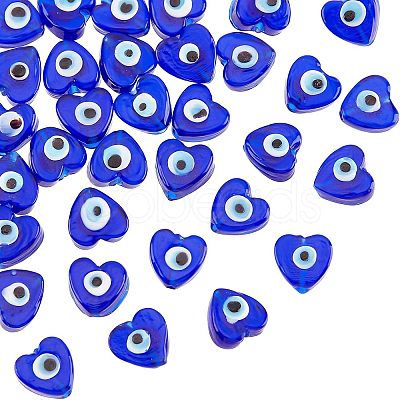 Nbeads Handmade Evil Eye Lampwork Beads Strands LAMP-NB0001-63-1