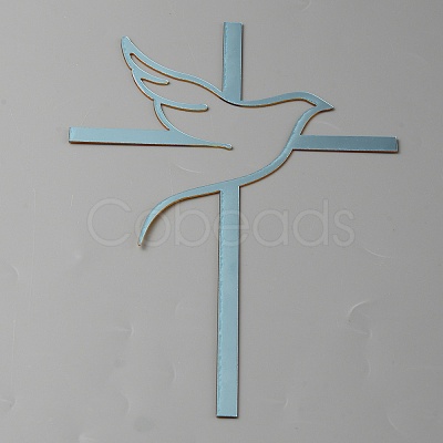 Acrylic Mirror Cake Toppers FIND-WH0152-206E-1