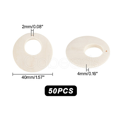 50Pcs Wood Pendants WOOD-GA0001-46-1