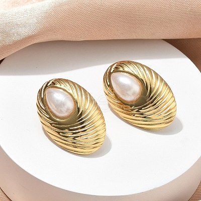 201 Stainless Steel Stud Earrings EJEW-D354-08G-05-1