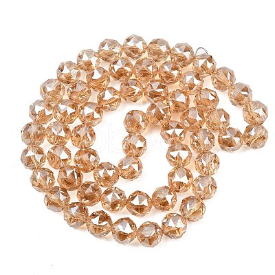 Transparent Electroplate Glass Beads Strands EGLA-N002-34C-B10-1