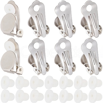 60Pcs Brass Clip-on Earring Settings KK-SP0001-12P-1
