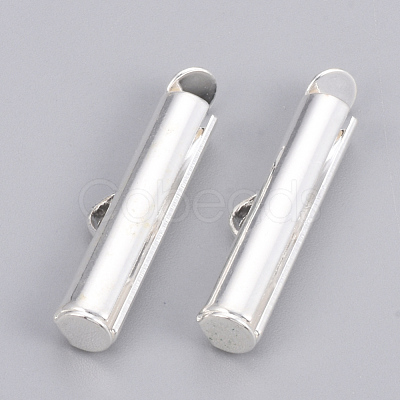 Brass Slide On End Clasp Tubes KK-Q747-11F-S-1