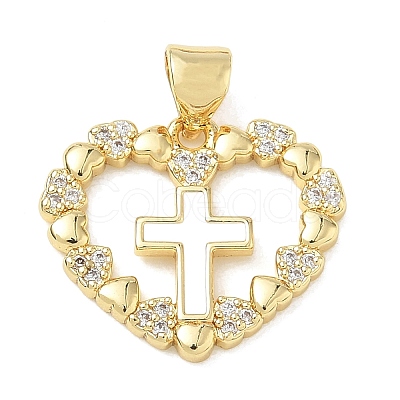 Religion Cross Brass Micro Pave Clear Cubic Zirconia Pendants CU-CBA83A6-03F-G02-1