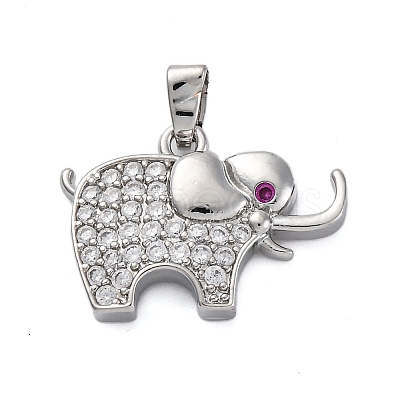 Brass Micro Pave Cubic Zirconia Pendants KK-V009-29G-1