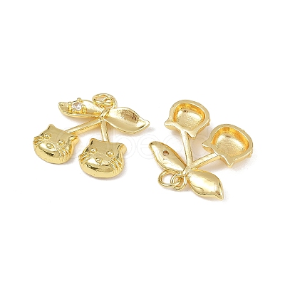 Brass Micro Pave Cubic Zirconia Pendants KK-H072-10G-1