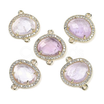 Natural Amethyst Faceted Oval Links G-B126-01G-11-1