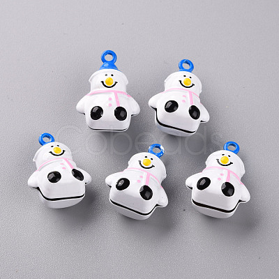 Baking Paint Brass Bell Pendants KKB-S002-015A-1