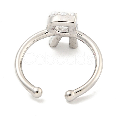 Rack Plating Brass Open Cuff Rings for Women RJEW-F162-01P-R-1