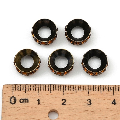 Brass Rhinestone Spacer Beads X-RB-A020-10mm-15AB-1