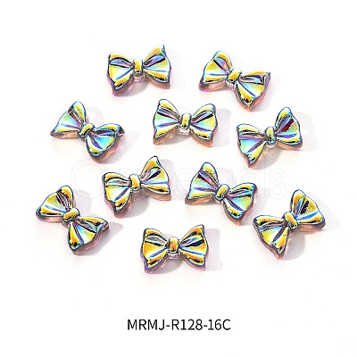 Electroplated Bowknot Resin Cabochons MRMJ-R128-16C-1