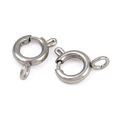 304 Stainless Steel Spring Ring Clasps STAS-B095-05C-P-1