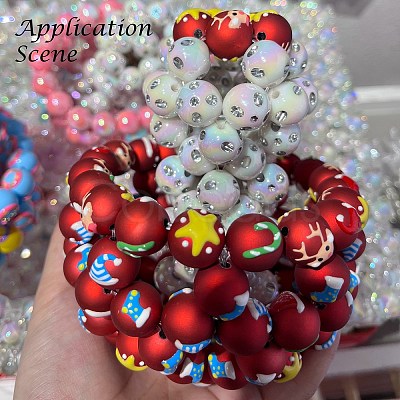Christmas Theme Opaque Acrylic Beads OACR-E025-03-1
