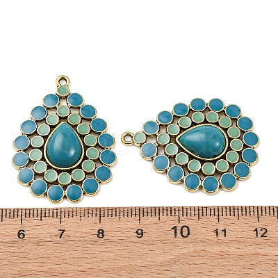 Tibetan Style Alloy with Acrylic Pendants PALLOY-F319-05C-AG-1