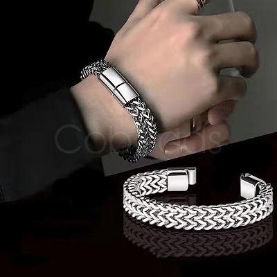 Punk Style 304 Stainless Steel Curb Chain Bracelets for Men WGFAED6-03-1