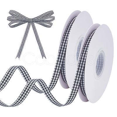 Polyester Tartan Pattern Ribbon OCOR-WH0101-157C-1