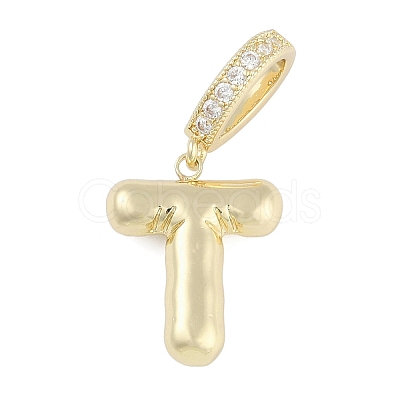 Brass Micro Pave Clear Cubic Zirconia Pendants KK-M289-01T-G-1