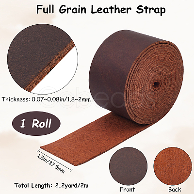2M Flat AB Grade Cowhide Leather Cord AJEW-WH0479-73G-03-1