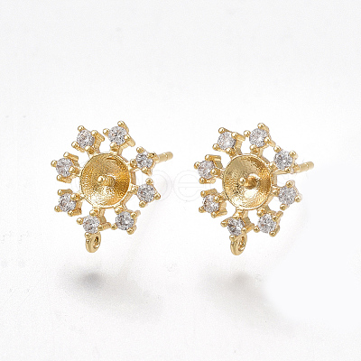 Brass Stud Earring Findings KK-T038-475G-1