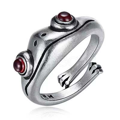 Frog Alloy with Natural  Red Corundum Cuff Rings FS-WGCE30D-01-1