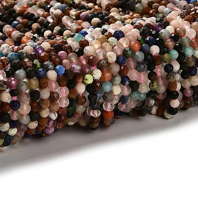 Natural Mixed Gemstone Beads Strands G-RM2025-A16-4mm-1