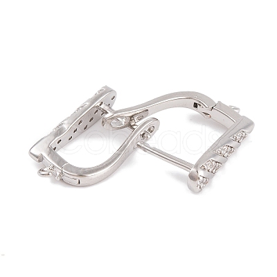 Rack Plating Brass Cubic Zirconia Hoop Earring Findings KK-S374-04P-02-1