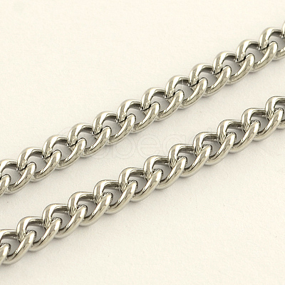 Tarnish Resistant 304 Stainless Steel Curb Chains CHS-R008-08-1