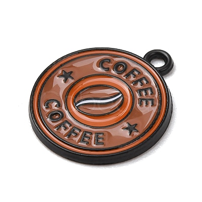 Coffee Alloy Enamel Pendants ENAM-I089-01B-01-1