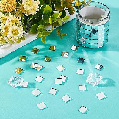 Adhesive Glass Mirror Mosaic Sheets DIY-WH0366-43-1