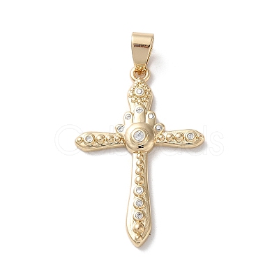 Brass Micro Pave Clear Cubic Zirconia Pendants KK-A212-09A-G-1