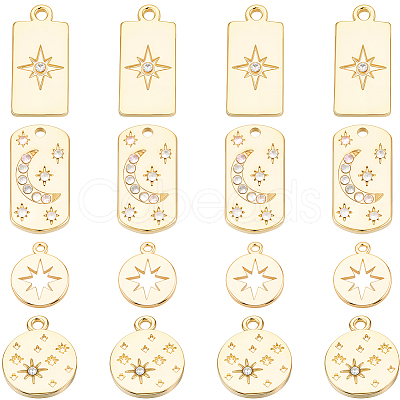 16Pcs 4 Styles Alloy Pendants FIND-SC0021-43-1