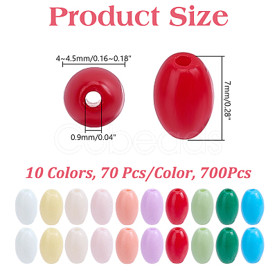 700Pcs 10 Colors Baking Paint Glass Seed Beads SEED-DC0001-27-1