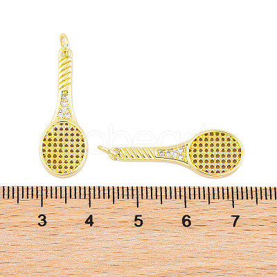 Rack Plating Brass Micro Pave Cubic Zirconia Pendants KK-P269-06G-1