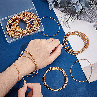 60Pcs Minimalist Steel Spring Chain Stretch Bracelets Set TWIR-UN0001-12KCG-1