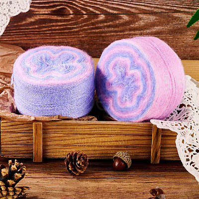 Gradient Segment Dyed Super Fine Mohair Yarn DIY-TAC0033-03E-1