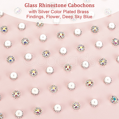 Glass Rhinestone Cabochons FIND-OC0002-33B-1
