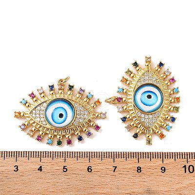 Rack Plating Brass Micro Pave Cubic Zirconia Pendants KK-H486-24G-02-1