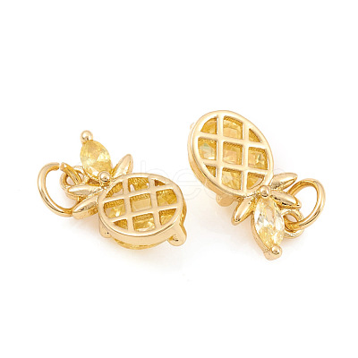 Brass Micro Pave Cubic Zirconia Charms KK-I672-49G-1