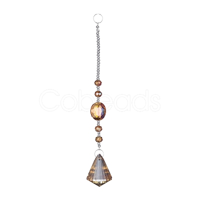 Crystal Teardrop Beaded Wall Hanging Decoration Pendant Decoration HJEW-G019-01F-1