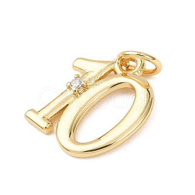 Brass Micro Pave Cubic Zirconia Pendants KK-D019-28G-10-1