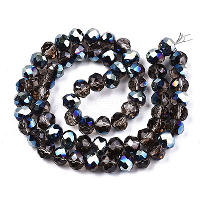 Electroplate Transparent Glass Beads Strands EGLA-A034-T8mm-Q20-1