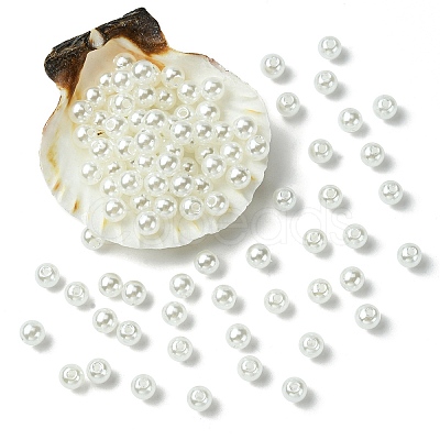 ABS Plastic Imitation Pearl Round Beads MACR-YW0002-6mm-82-1