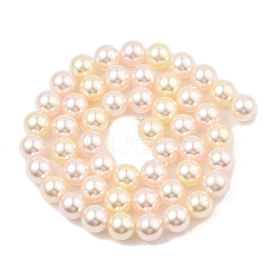 Baking Painted Pearlized Glass Pearl Round Bead Strands PEAR-H019-02C-07-1