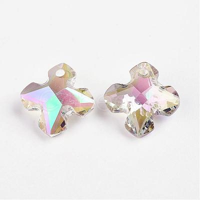 Faceted K9 Glass Charms EGLA-P026-A-1