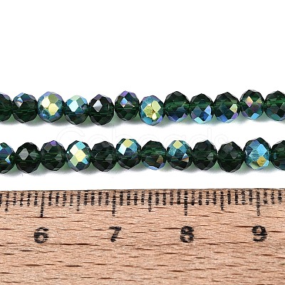 AB Color Plated Transparent Glass Rondelle Beads Strands EGLA-T029-4mm-10N-1